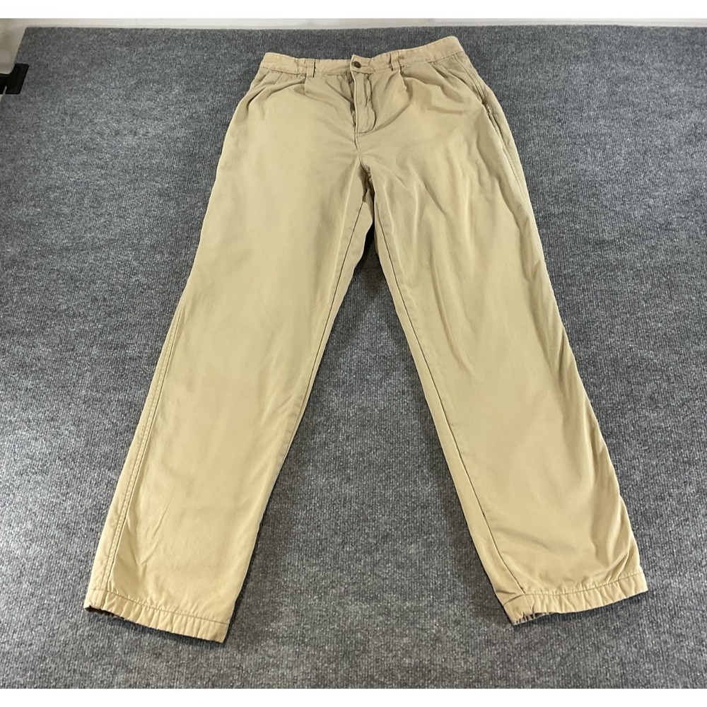 Outer Rim Pants Mens 32x30 Khaki Beige Casual Chino Straight Fit Lightweight Cot
